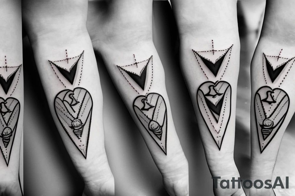kunai hearts tattoo idea