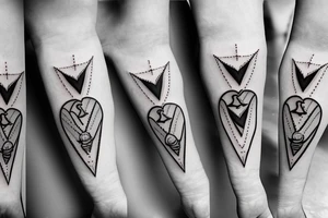 kunai hearts tattoo idea