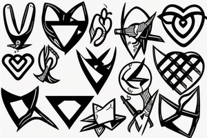 kunai hearts tattoo idea