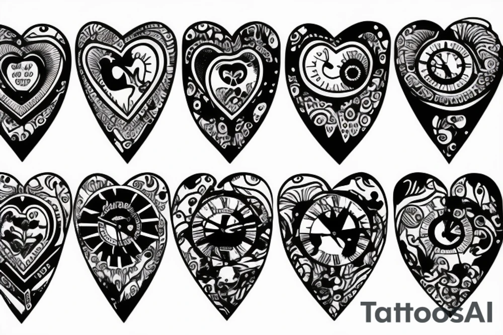heart wrapped around clock tattoo idea