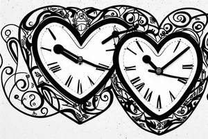 heart wrapped around clock tattoo idea