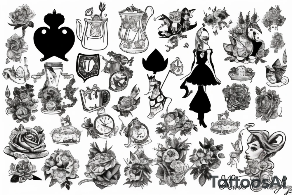 alice in wonderland tattoo idea
