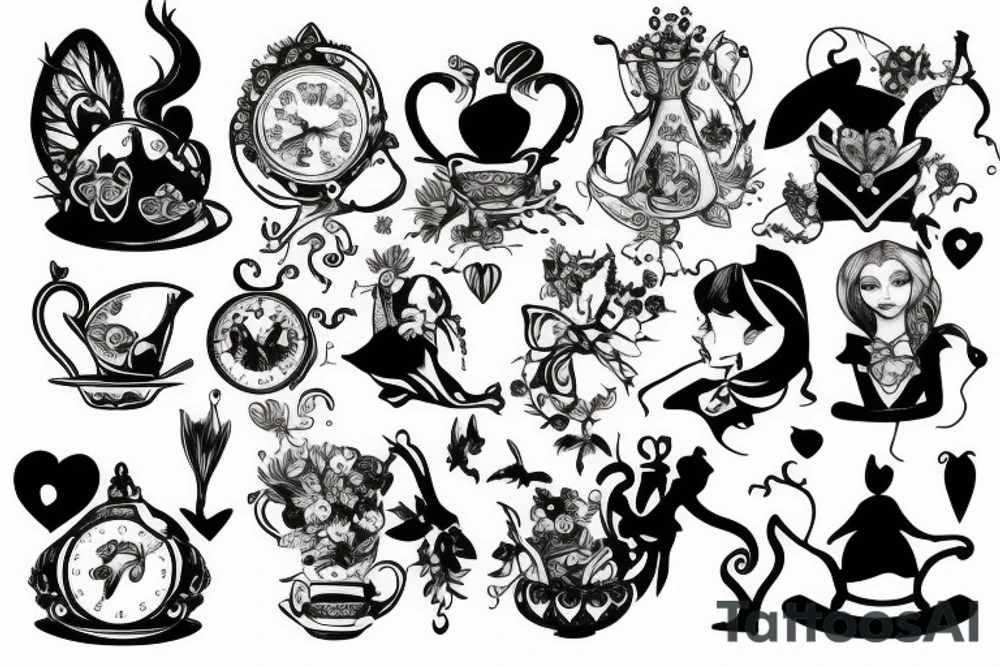alice in wonderland tattoo idea