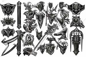 trial by knight with sword tattoo idea