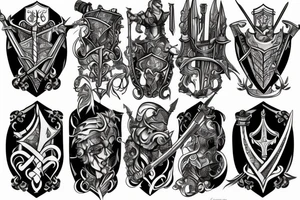 trial by knight with sword tattoo idea