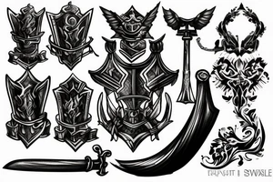 trial by knight with sword tattoo idea