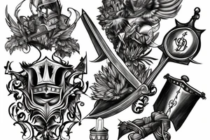 trial by knight with sword tattoo idea