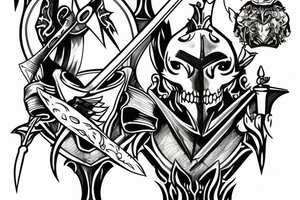 trial by knight with sword tattoo idea