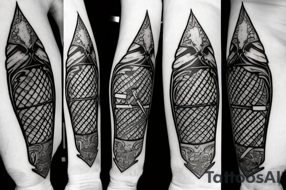 trial by knight with sword tattoo idea