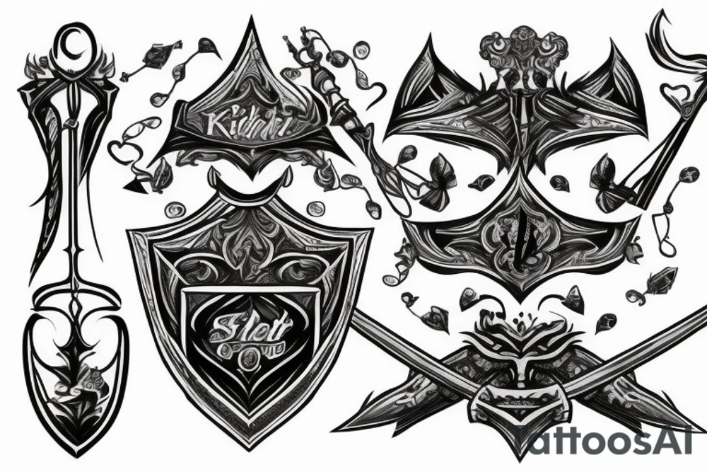 trial by knight with sword tattoo idea