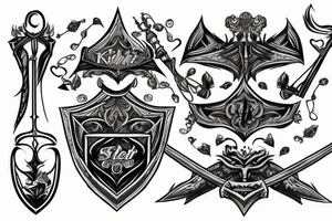 trial by knight with sword tattoo idea