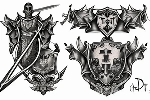 trial by knight with sword tattoo idea
