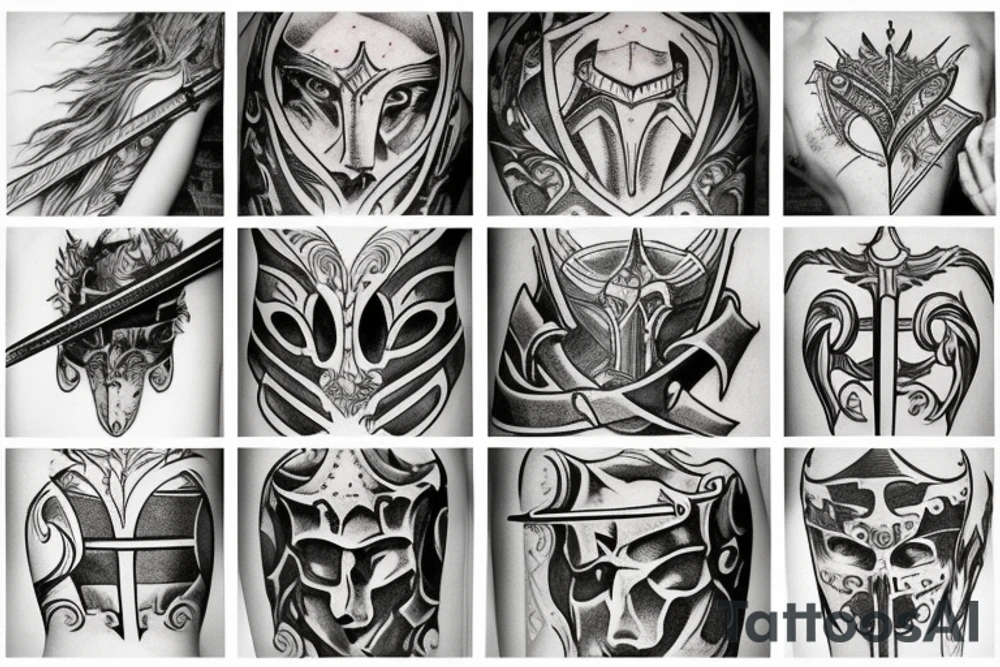 trial by a knight with a sword tattoo idea