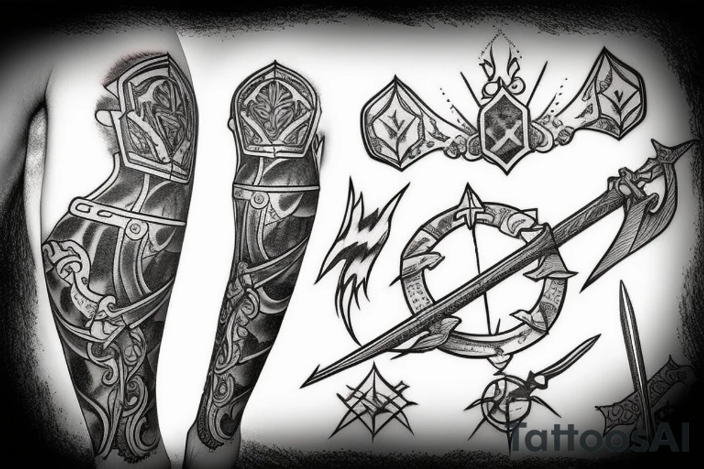 trial by a knight with a sword tattoo idea