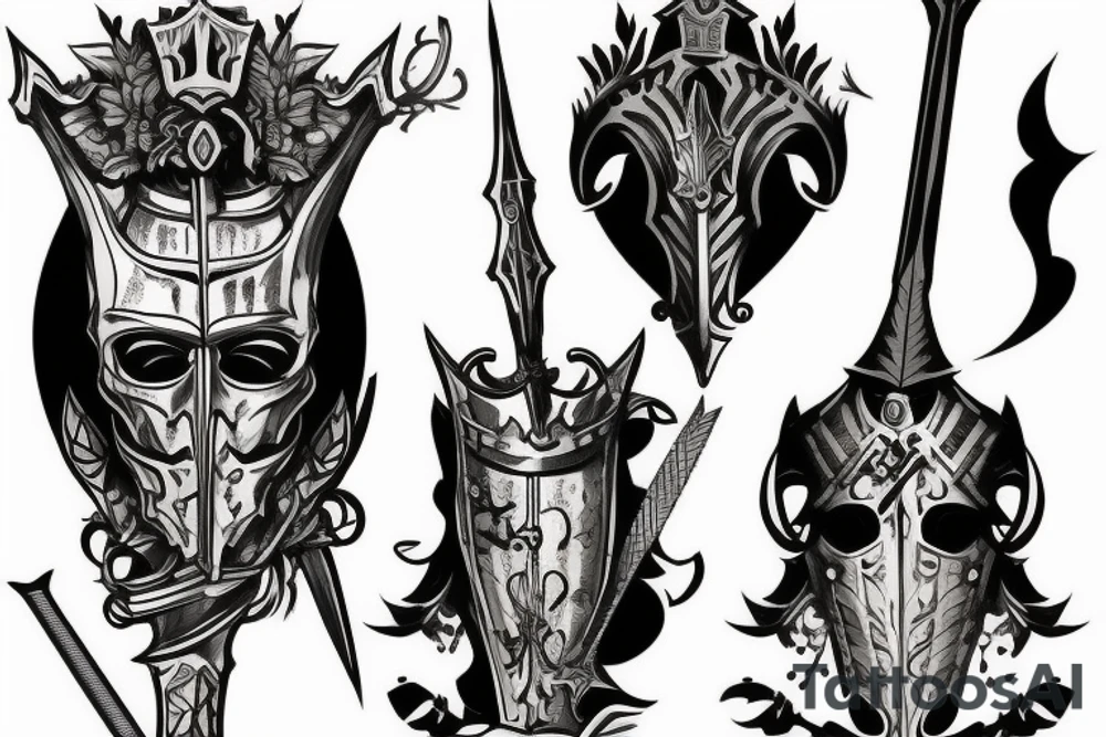 trial by a knight with a sword tattoo idea