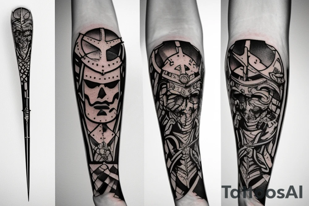 trial by a knight with a sword tattoo idea