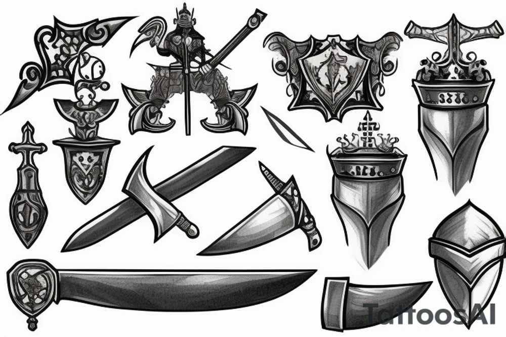 trial by a knight with a sword tattoo idea