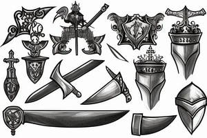 trial by a knight with a sword tattoo idea