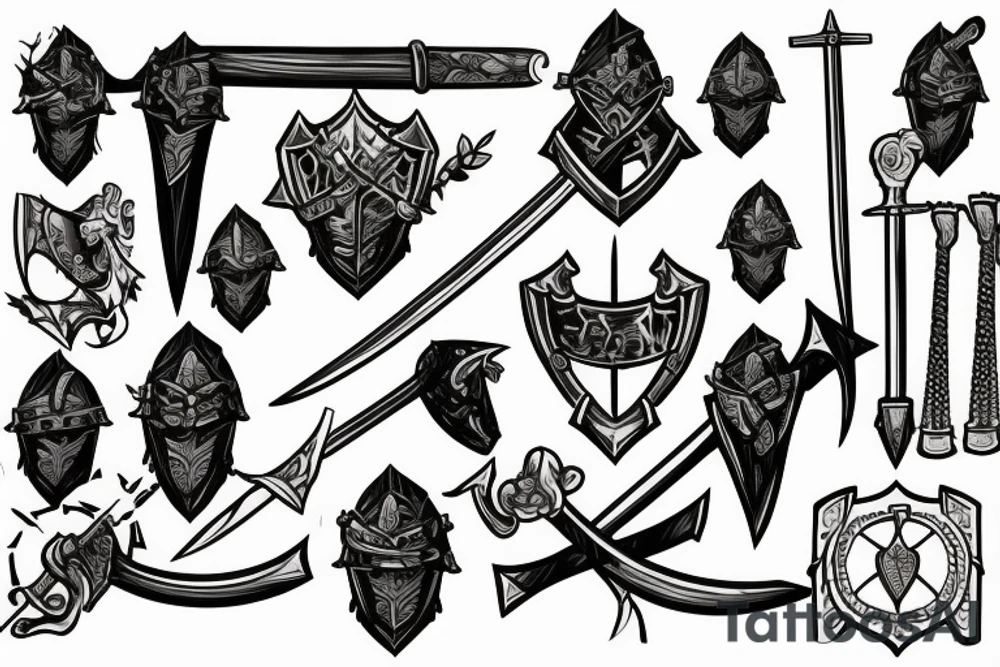 trial by a knight with a sword tattoo idea