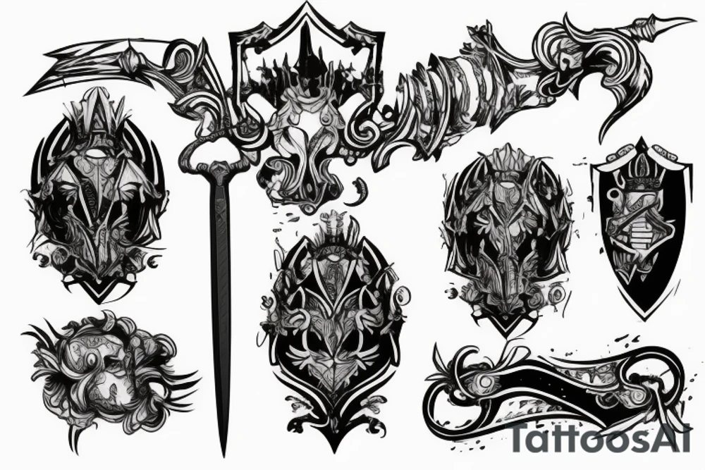 trial by a knight with a sword tattoo idea