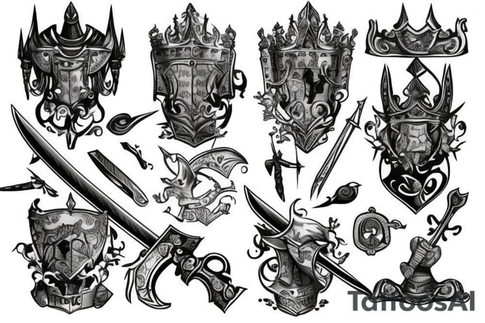 trial by a knight with a sword tattoo idea