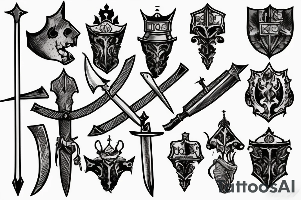 trial by a knight with a sword tattoo idea