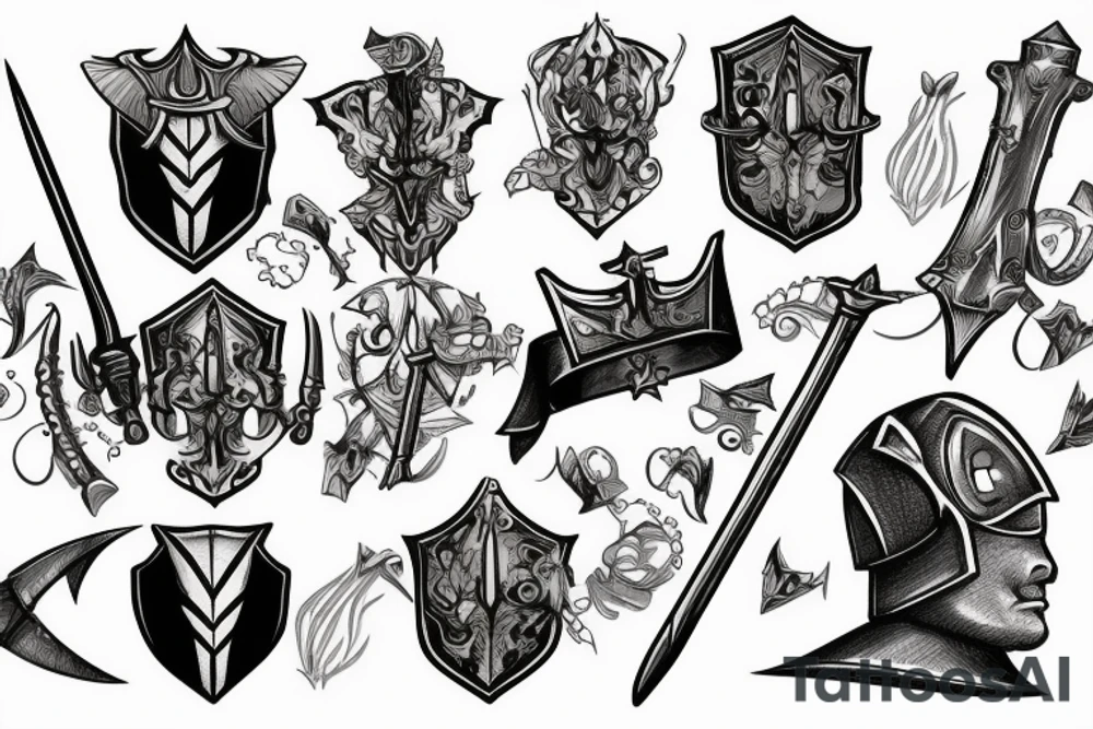 trial by a knight with a sword tattoo idea