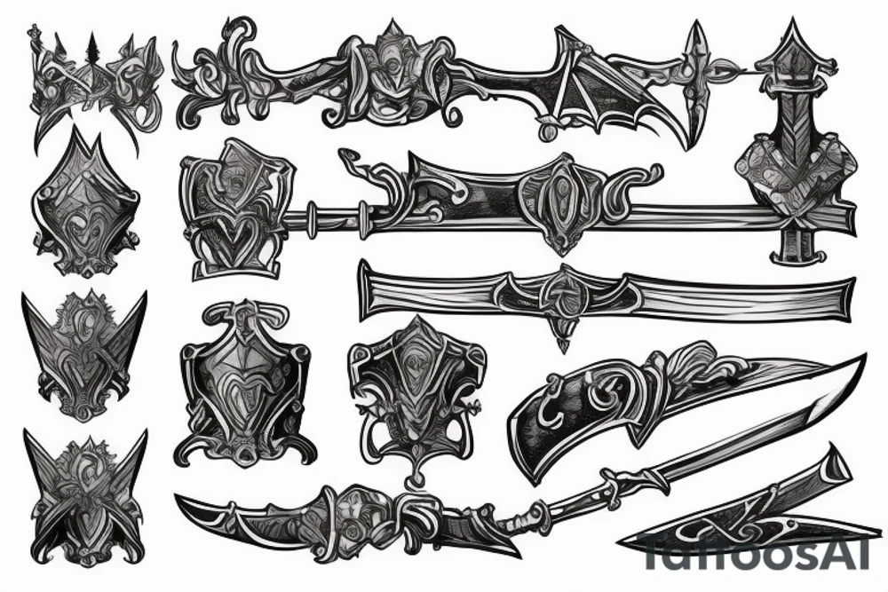 trial by a knight with a sword tattoo idea