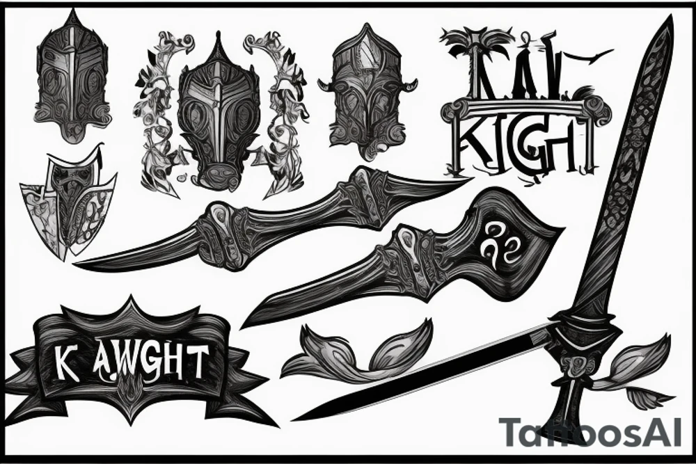 trial by a knight with a sword tattoo idea