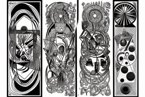 Leo, "LUC", ambigram, op art, pentimento, kandinsky,  spiritual, elements, The Magician, Tarot tattoo idea