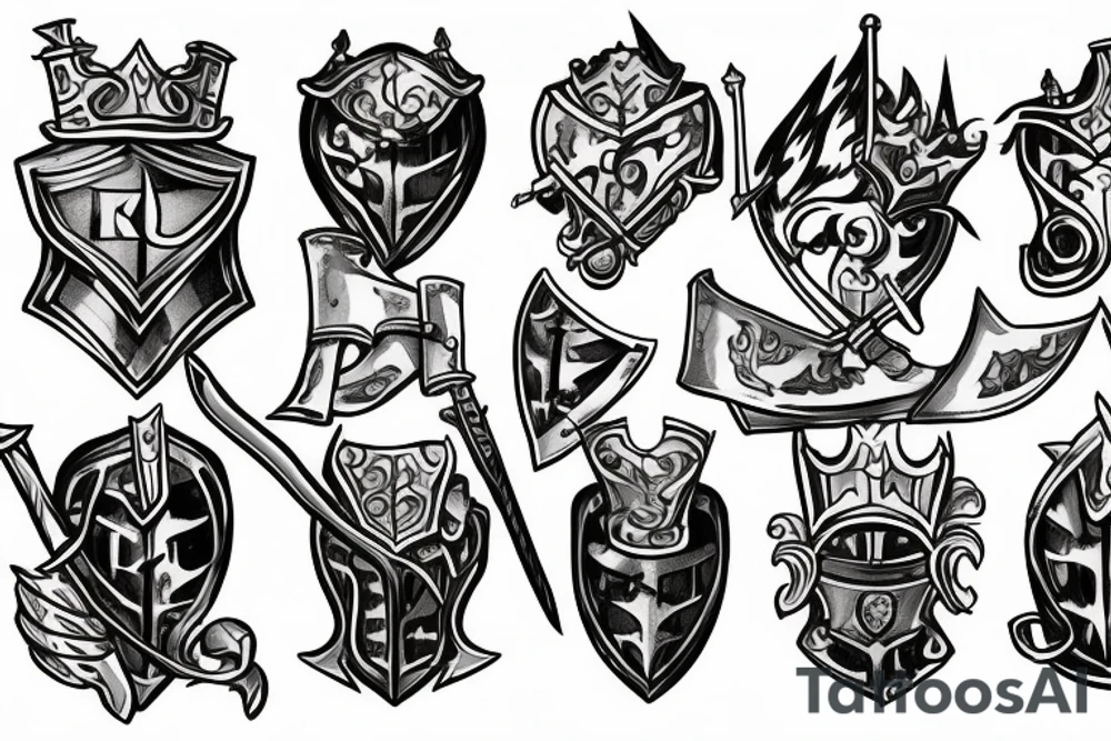 trial by a knight with a sword tattoo idea