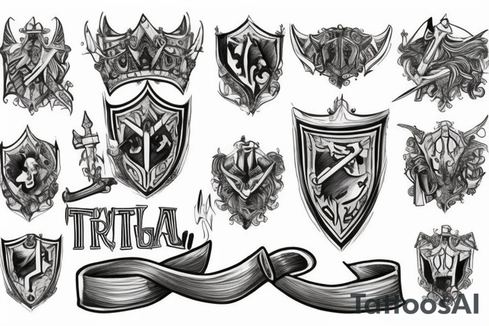 trial by a knight with a sword tattoo idea