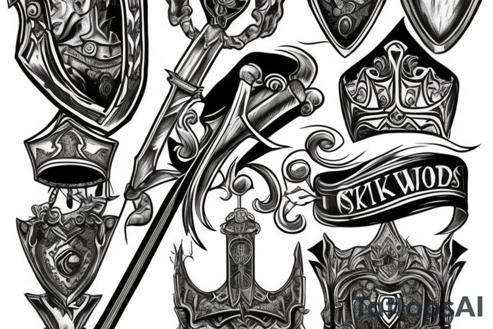 trial by a knight with a sword tattoo idea
