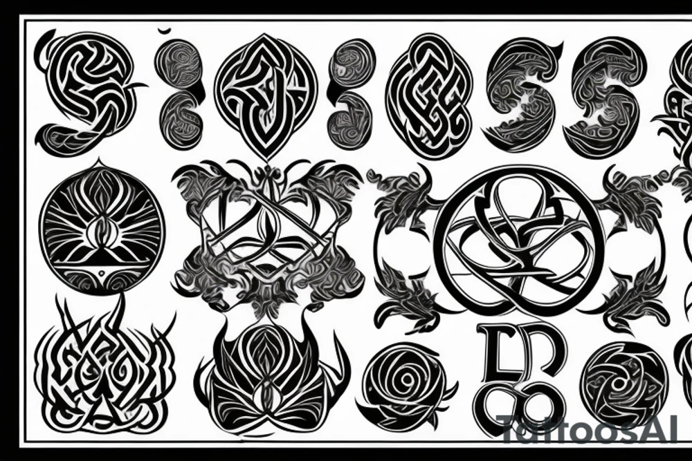 Leo, ambigram, op art, pentimento,  spiritual, elements, tattoo idea