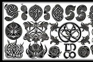 Leo, ambigram, op art, pentimento,  spiritual, elements, tattoo idea