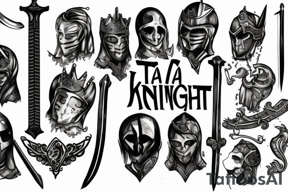 trial by a knight with a sword tattoo idea