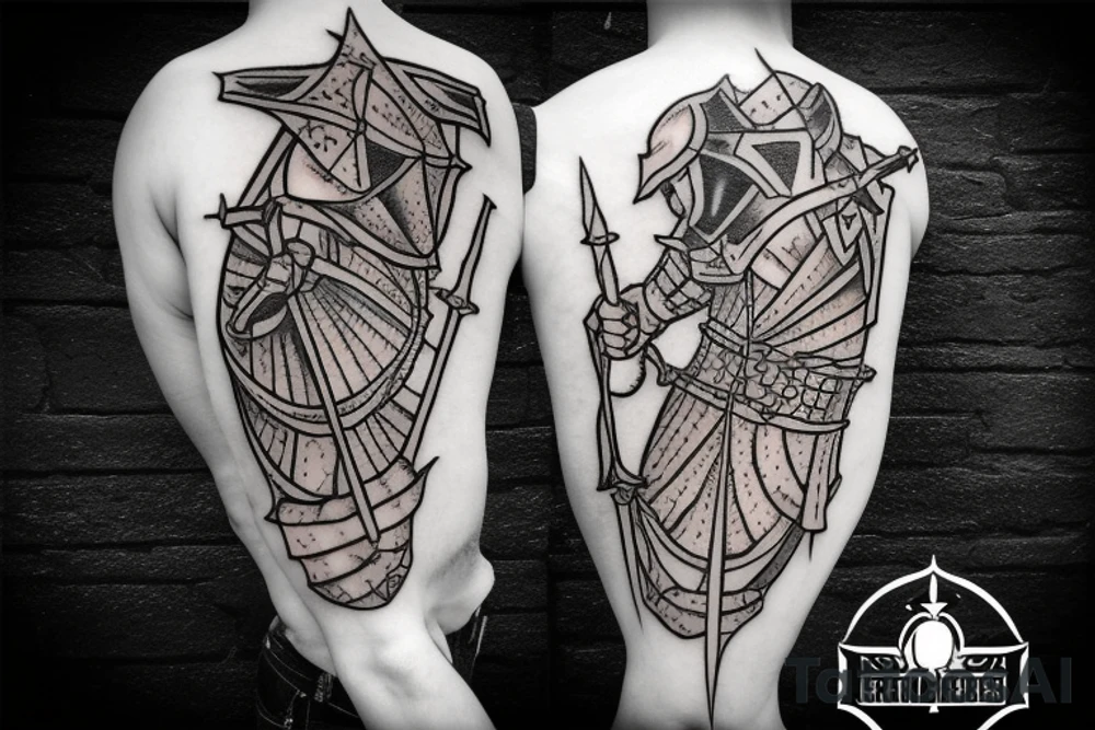trial by a knight with a sword tattoo idea