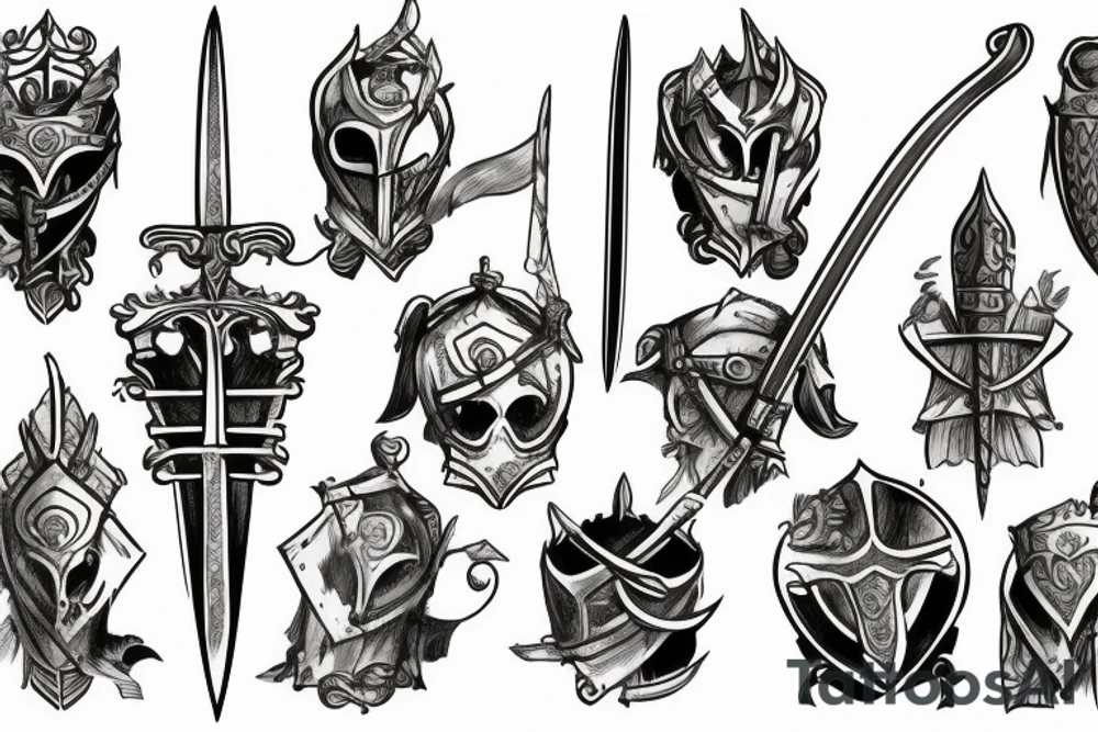 trial by a knight with a sword tattoo idea