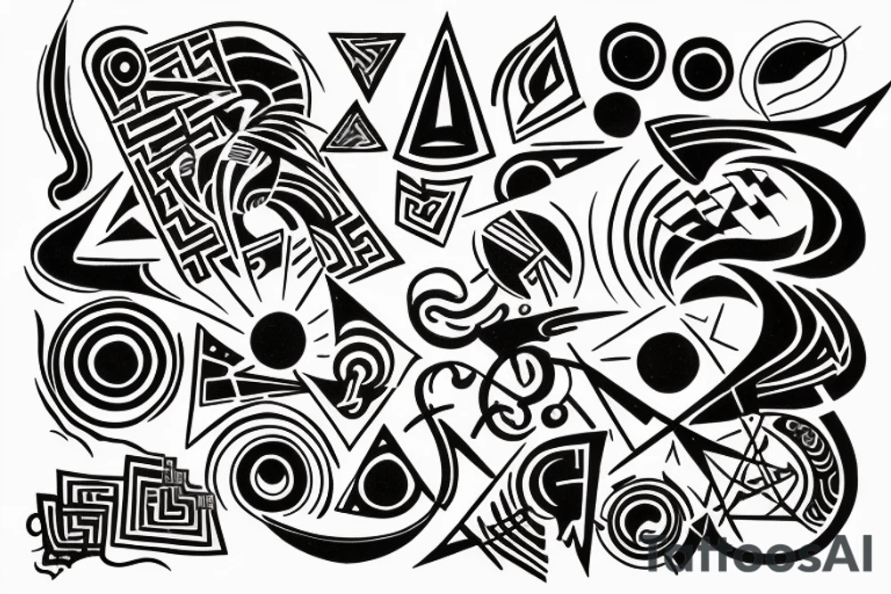Leo, op art, pentimento, spiritual, elements, The Magician, Tarot tattoo idea