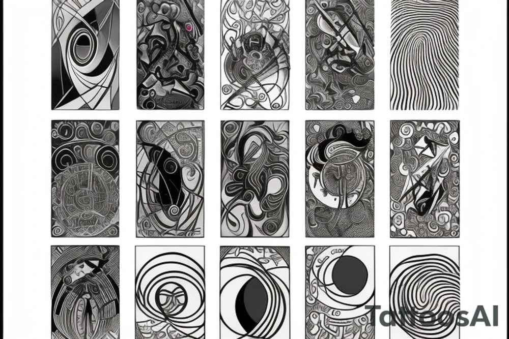 Leo, op art, pentimento, spiritual, elements, The Magician, Tarot tattoo idea