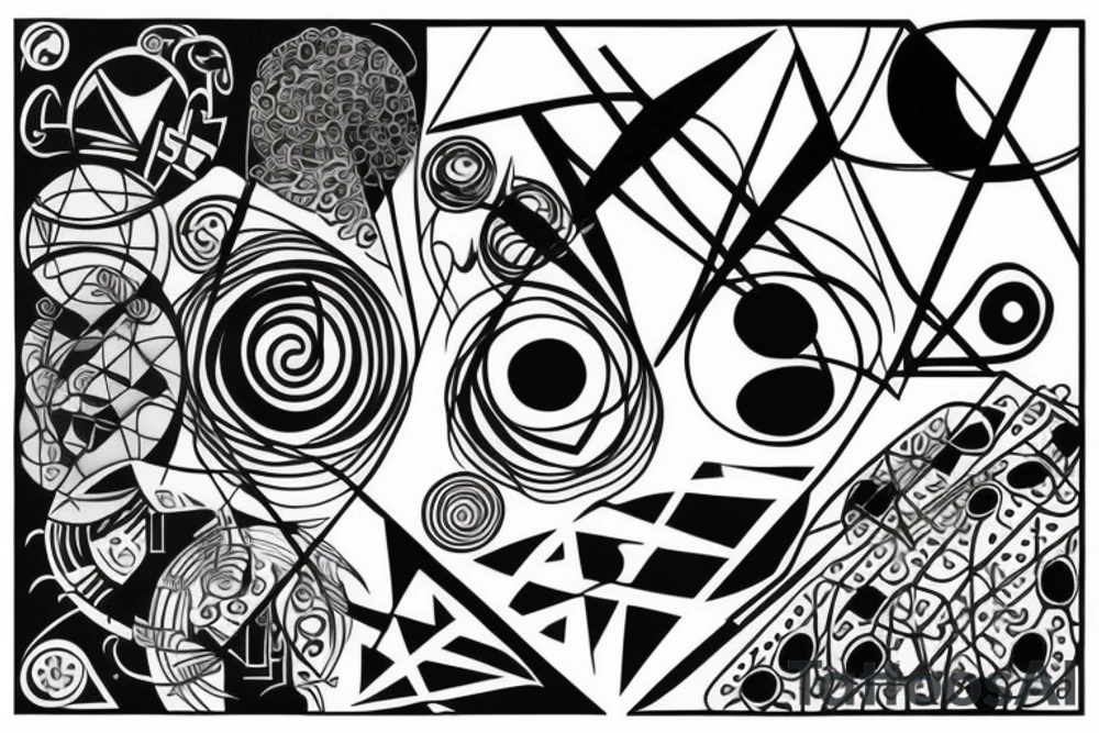 Leo, op art, pentimento, spiritual, elements tattoo idea