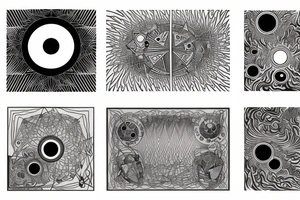 Leo, op art, pentimento, spiritual, elements tattoo idea