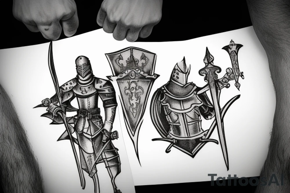 trial by a knight with a sword tattoo idea