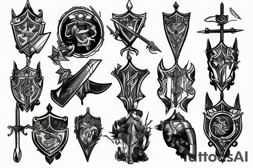 trial by a knight with a sword tattoo idea