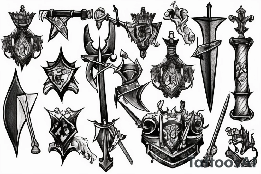 trial by a knight with a sword tattoo idea