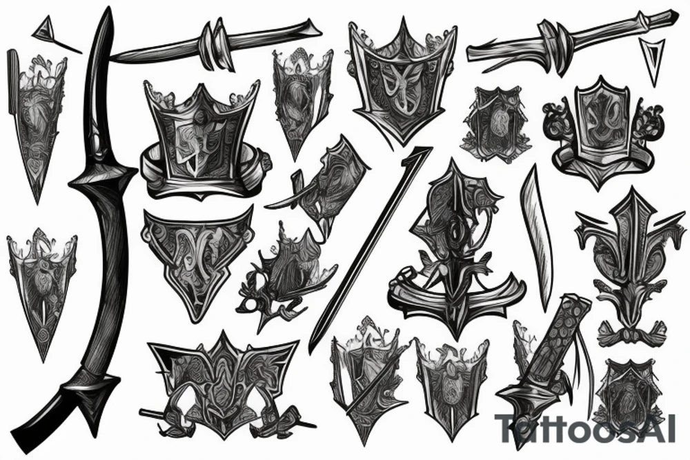 trial by a knight with a sword tattoo idea