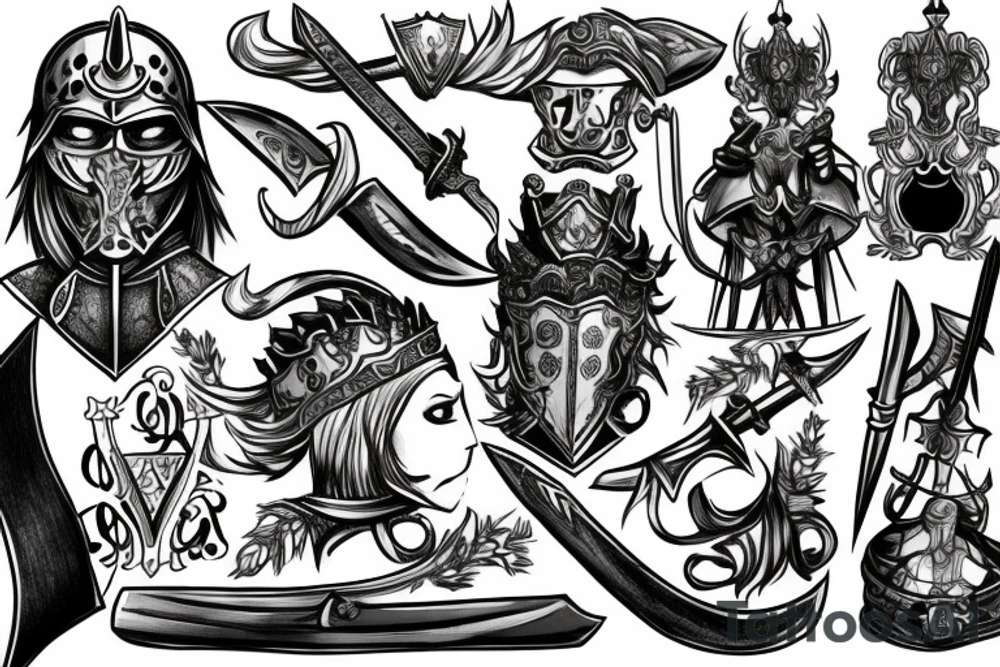 trial by a knight with a sword tattoo idea