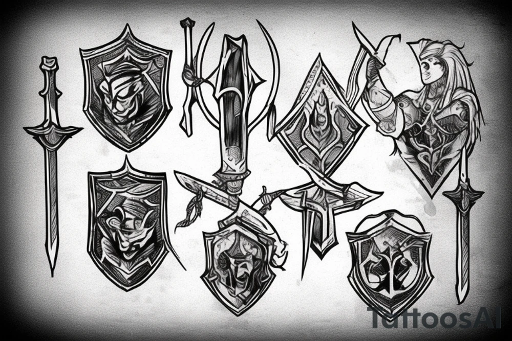 trial by a knight with a sword tattoo idea