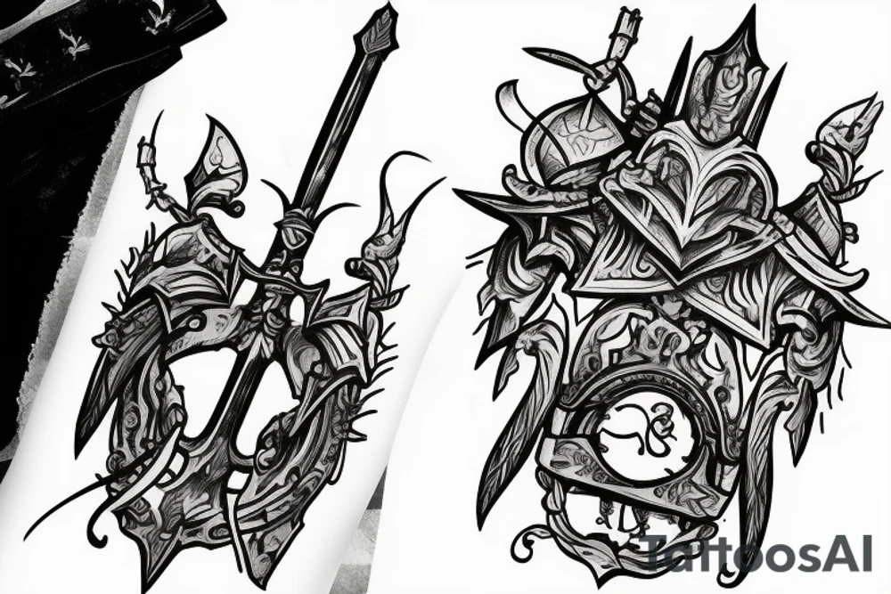 trial by a knight with a sword tattoo idea
