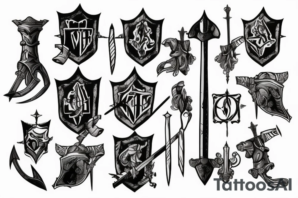 trial by a knight with a sword tattoo idea